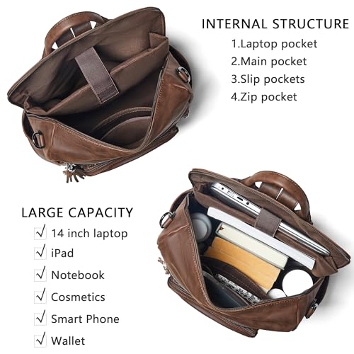 Image of Shrrie Vegan Leather Laptop Backpack for Women 15.6 inch Work Backpack Fashion Travel Backpack Purse for Business College