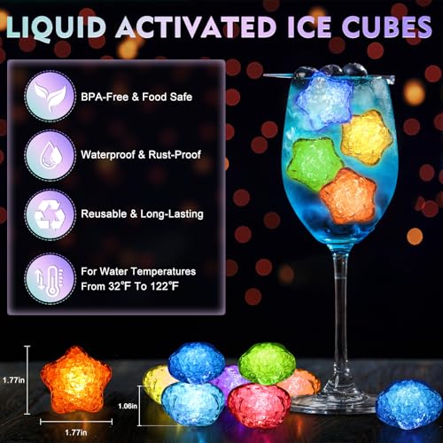 Cubos de Hielo LED Reusables Multicolor 12 pzas miniatura 2