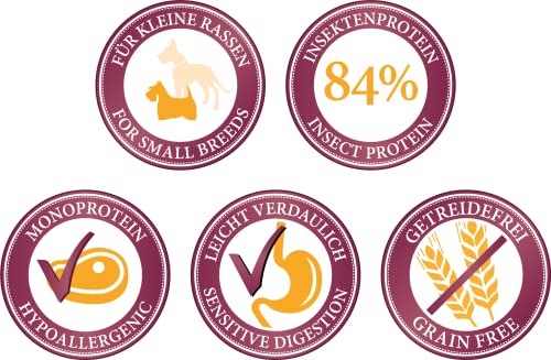 Bellfor Landgut-Schmaus Mini Hypoallergenes Getreidefreies Trockenfutter mit Insektenprotein 2,5 kg - für kleine Hunderassen