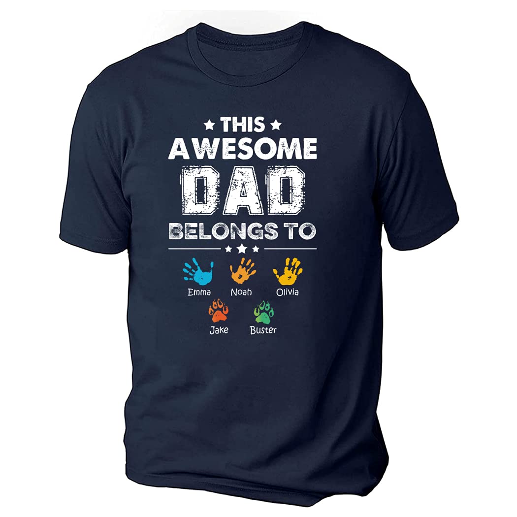 Buy Mens This Awesome Dad Belongs to T-Shirt, Papa Belongs to T-Shirt