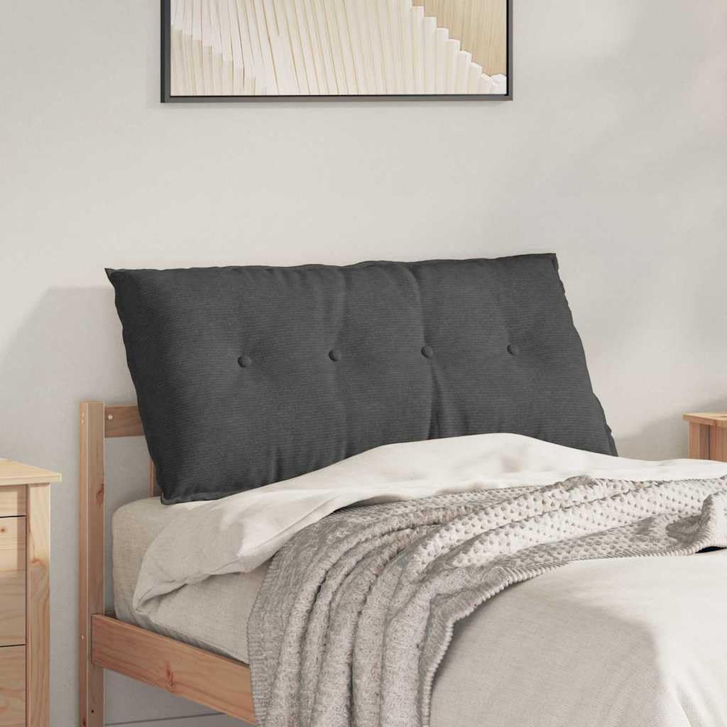 Cuscino per la schiena, 100 x 50 cm, cuscino da lettura in morbido tessuto a coste, cuscino da divano per divano e letto, comodo supporto per la schiena, sfoderabile, grigio scuro