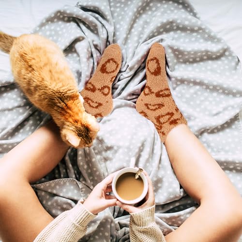 Image of Benefeet Sox Women Fuzzy Socks Funny Cat Gifts Cozy Soft Fluffy Winter Warm Sleeping Cute Animal Slipper Socks for Cat Lover