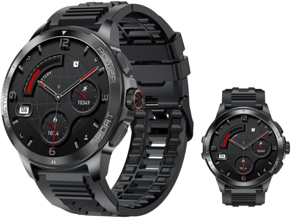 Smart Watch for Men | 1.43" AMOLED Display | Bluetooth Call Smartwatch | Waterproof Fitness Tracker | Heart Rate & Blood Pressure Monitor | Round Watch for Android Phones & iPhone | Gift Idea