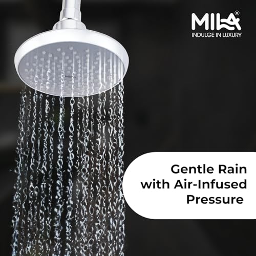 Image of Mila Premier Rain Shower| Chrome Finish Round Overhead Shower | Φ190mm Ceiling Mounted | ABS Body| Single Function Rainfall Shower for Broad Coverage & Water Efficiency| (Without Arm)