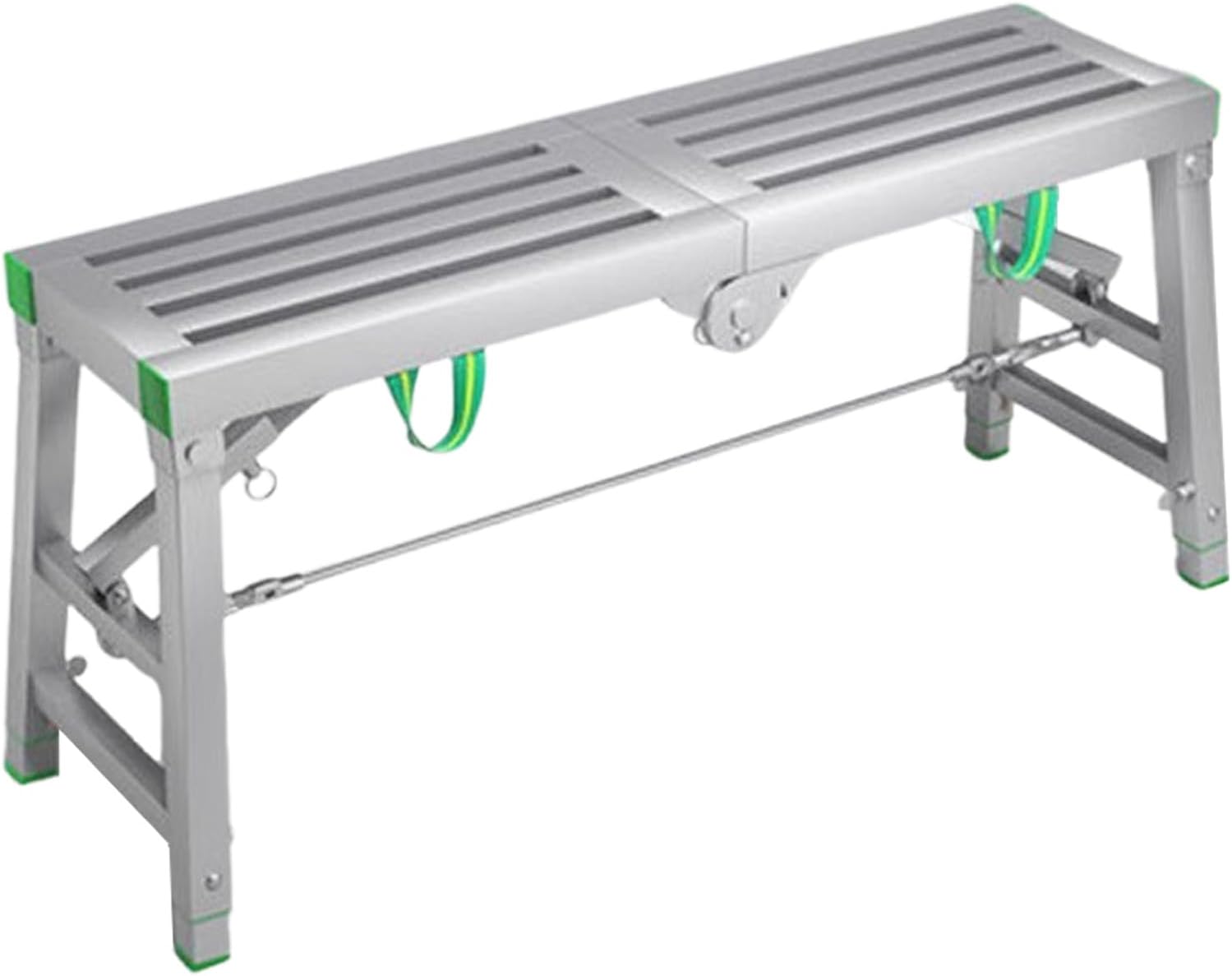 Scaffolding Equipment, Step Ladders, Portable Multipurpose Folding Work Platform Scaffold Tower Ladder Stool Bench, Adjustable Height, 1000 Lbs Maximum Load