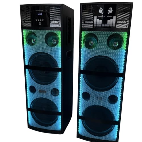 Bass Master TOP 1010 Fire Light 300W DJ Tower Speaker Pair - Image 5