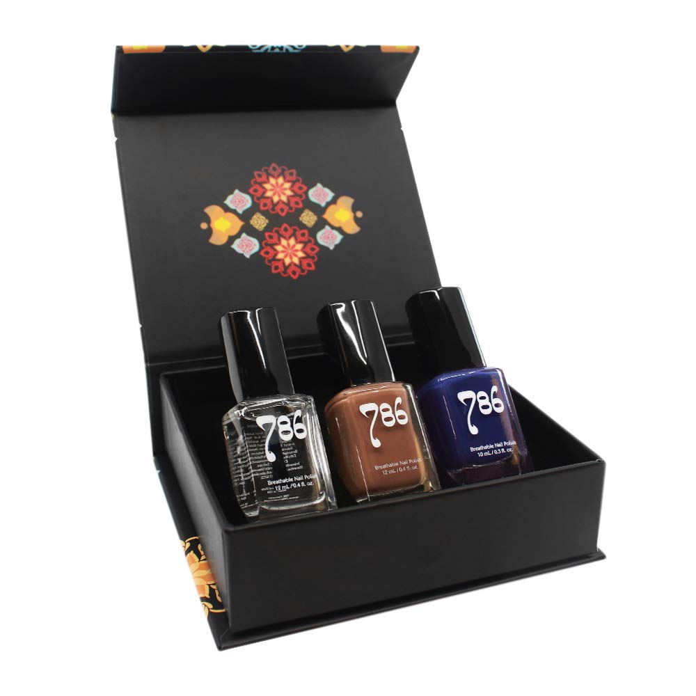 786Cosmetics - 3 Piece Set - Breathable Nail Polish, Vegan Nail Polish, Cruelty-Free, Healthy, Halal Nail Polish, Fast-Drying Nail Polish (Central Asia Nail Polish Set)