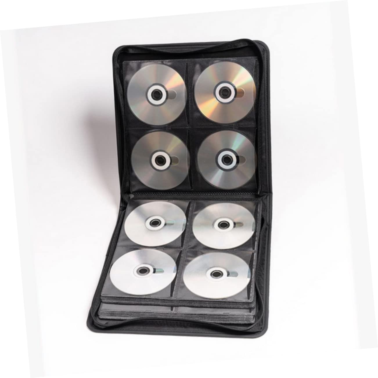Porta CD in Plastica Cerniera Custodia Portatile per Dischi Contenitore per Dvd Maniglia per Trasporto Facile e Protezione da Graffi