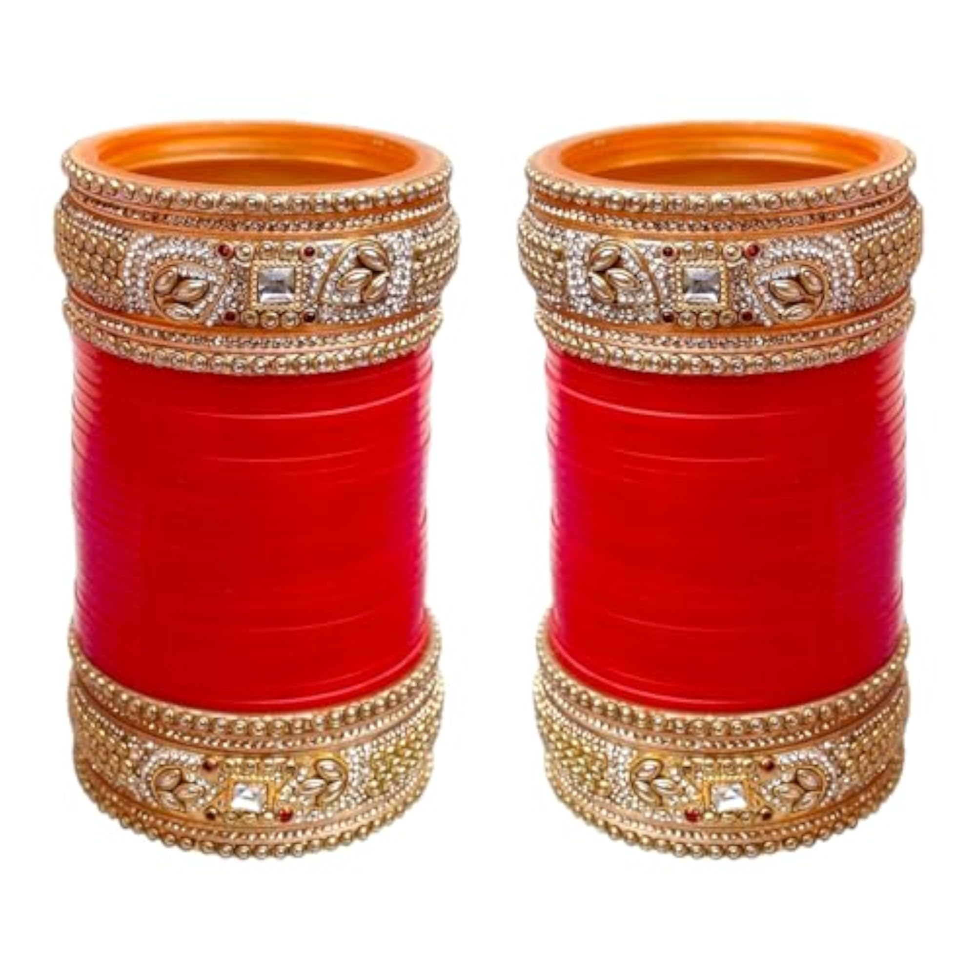 Bridal Bangle Set for Women, Red Designer Chura