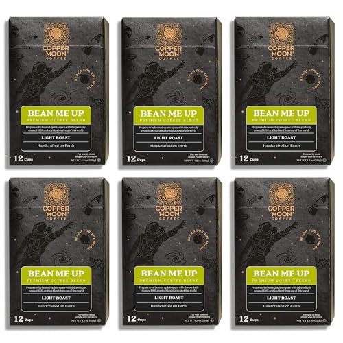 Image of Copper Moon Single Serve Coffee Pods for Keurig K-Cup Brewers, Light Roast, Bean Me Up Blend, 72 Count