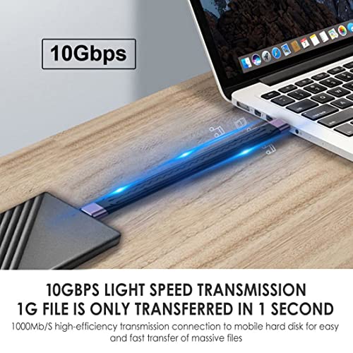 CY USB 3.0 Short Cable,USB 3.1 3.0 Type A Male to Male Extension Flat Slim FPC Data Cable 13cm 10Gbps for Laptop & Desktop - Image 4