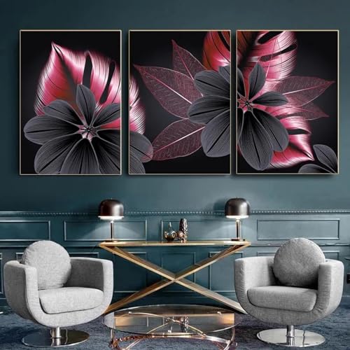 Art mural de plantes rouges et noires pour transformer l'ambiance de votre maison