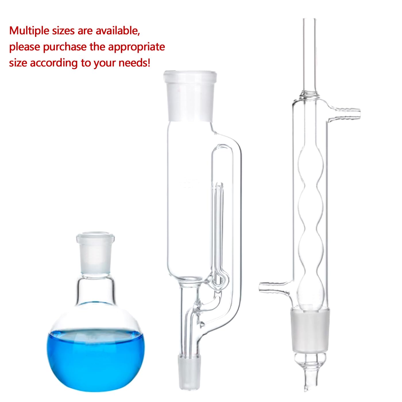 Unité d'extraction Soxhlet en verre borosilicaté kit de verrerie de laboratoire Soxhlet extractor avec condenseur et flacon à fond plat pour reflux à l'échelle du laboratoire (250ml)