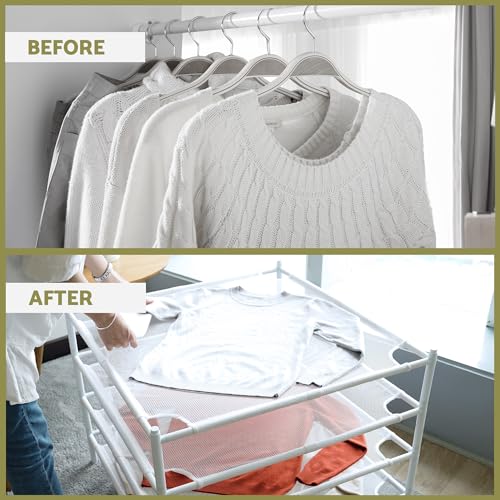Storageideas Sweater Drying Rack, 4-Layer Stackable Flat Clothes Drying Rack thumb #4