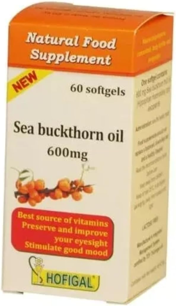 SEA Buckthorn Oil 900mg, Cold Pressed Oil, 40 Capsules