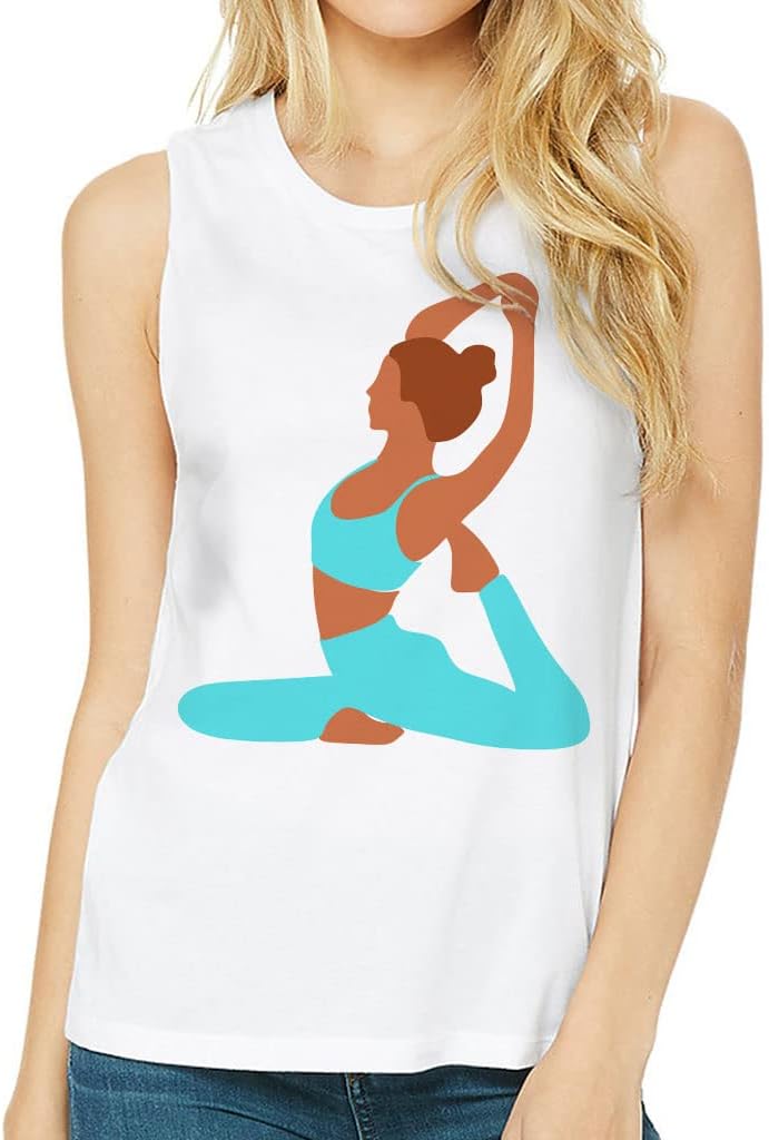 Yoga Design Women's Muscle Tank - Cute Tank Top - Printed Workout Tank