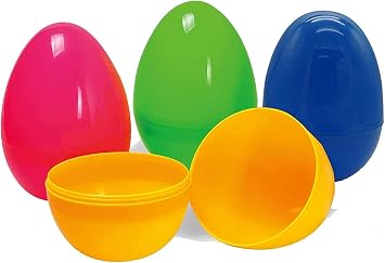 24 Pack Plastic Easter Eggs for Easter Basket Hunt Egg Party Classroom Prize Supplies and Filling Treats