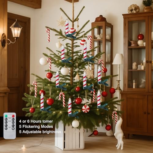 Velas LED sin llama árbol de Navidad con clips ajustables que no dañan ramas 5