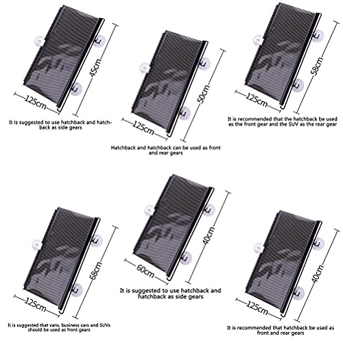 Image of KIMISS Windshield Sun Shade, Car Automatic Retractable Sunshade Windshield Sun Block Visor Shade Curtain Sun (Black 68x125cm)