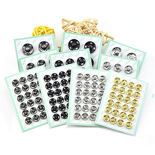 Mini Button Buckle Invisible Metal Snap Buttons Fasteners Press Studs Buttons For Sewing Clothing(Black,10Mm) #TOP5