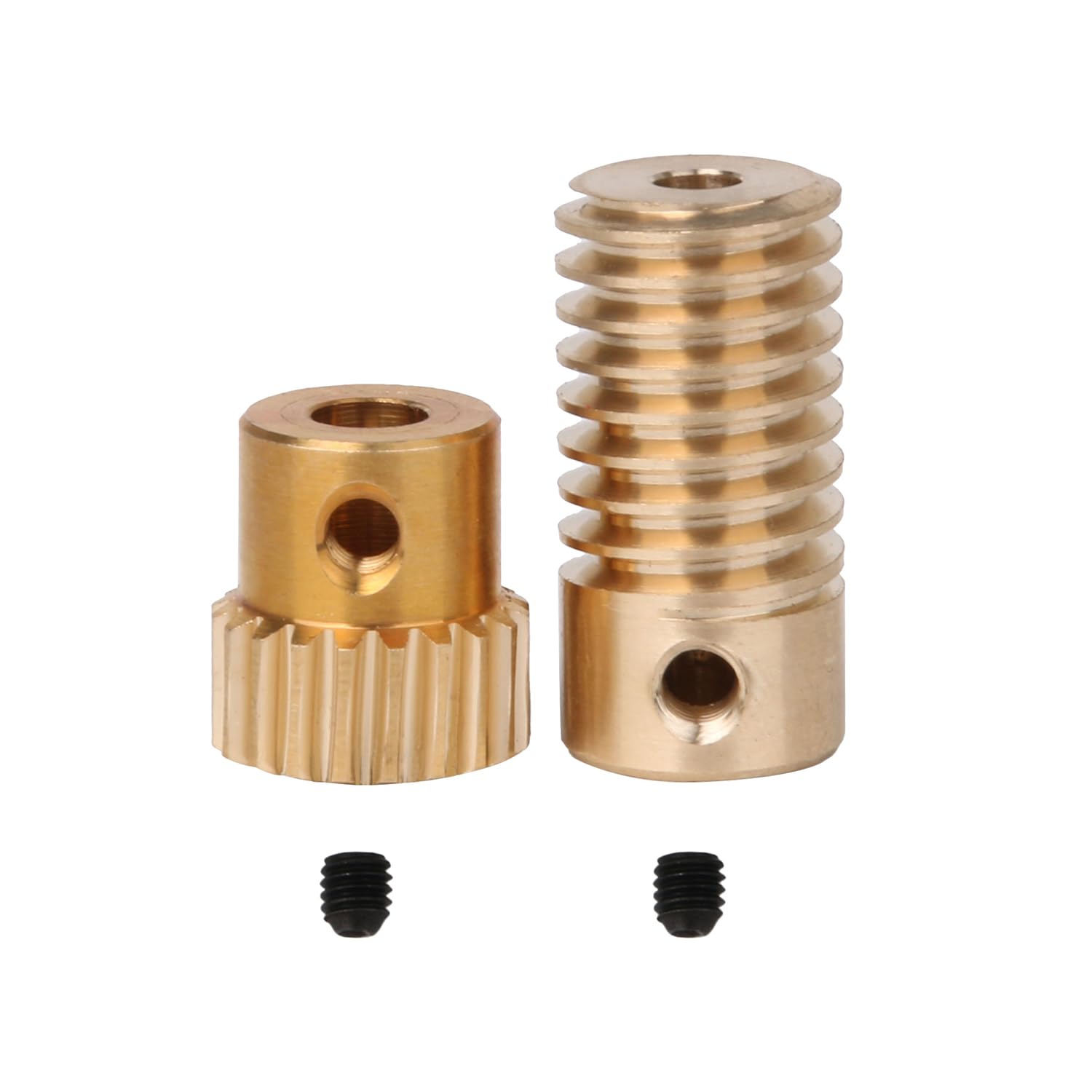 Réducteur de vis sans fin en laiton - Modulus 0,5 - 20 T - Roue à engrenage sans fin de 3 mm - Jaune