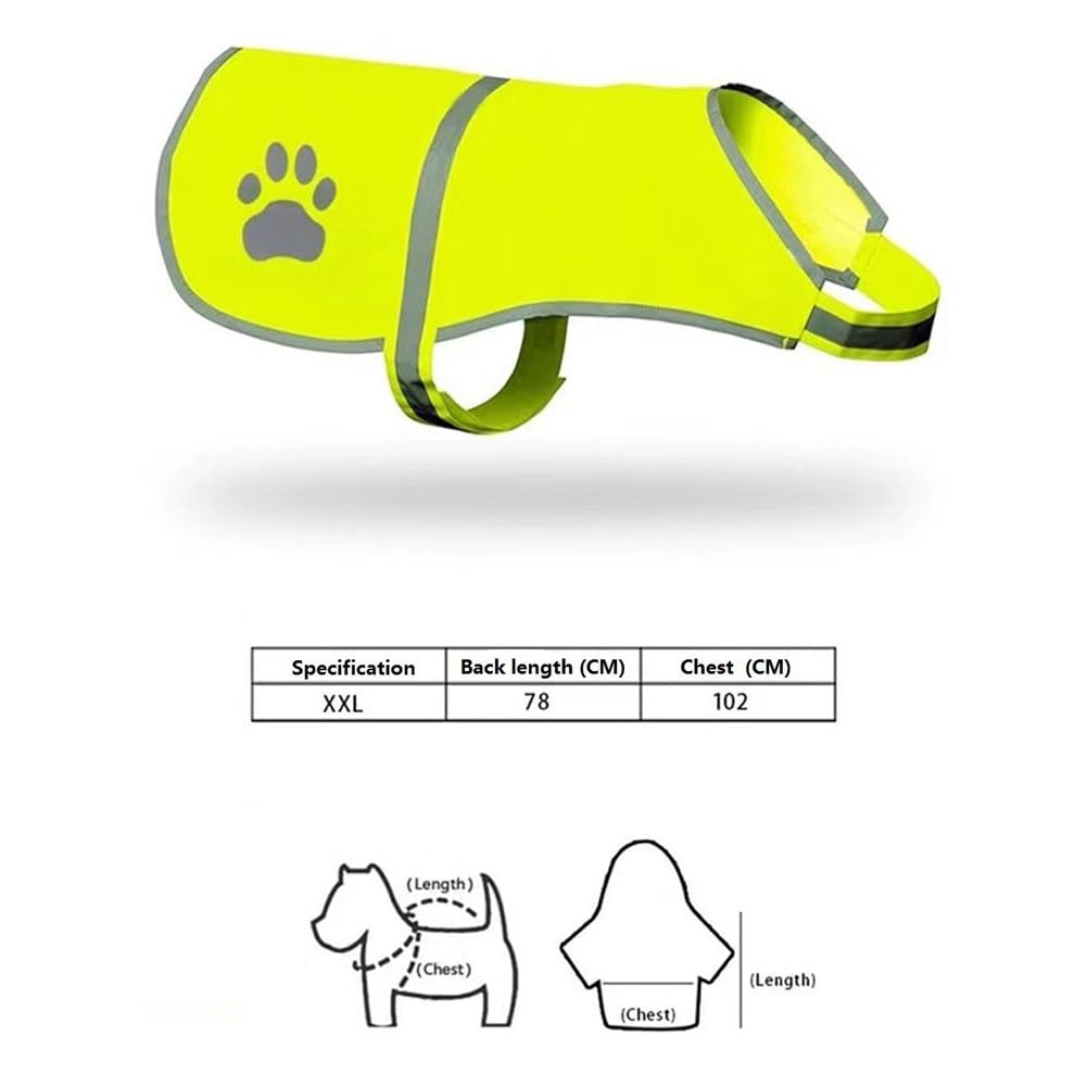 Pet Hunde Warnwesten,Hund Sicherheit Reflektierende Weste,Sicherheitsweste Pet Hunde,Sicherheit Geschirr Jacke für Hält den Hund Sichtbar Sicher vor Autos & Jagtunfällen(XXL)