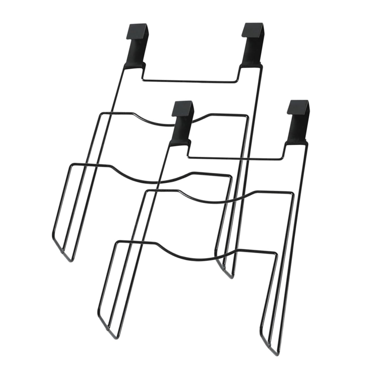 ABOOFAN 2 Stück-pack Pfannendeckelhalter aus Eisen für Küchenschrank Tür Organizer zur Topfdeckel Ablage mit Praktischem Abluftdesign Schwarz für Küchenorganisation