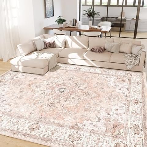 CAPALOCA Vintage Floral Area Rug Cover
