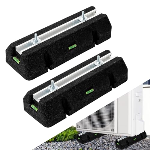 POIUNA 2PACK Mini Split Pad for 9000-36000BTU, Shockproof Rubber Floor Mounting Base Pad Heavy-Duty Air Conditioner Pad Kit Max Load 1200 Lbs for Outdoor Condenser Units (2PACK 9000-36000BTU)