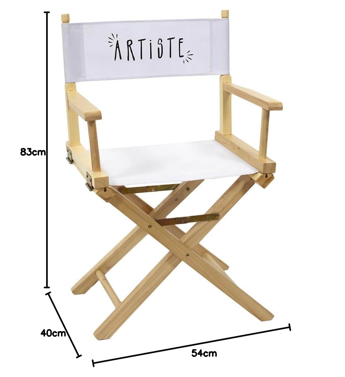 AltoBuy Shaw - Chaise de Directeur Blanche et Bois
