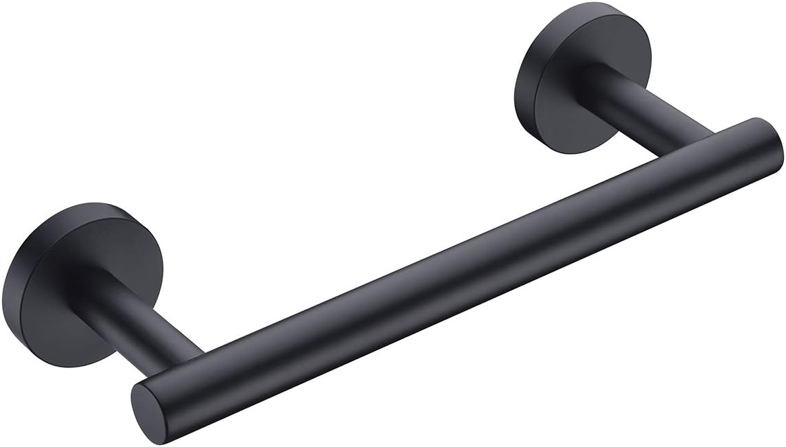 Hoooh 9Inch Matte Black Towel Bar for Kitchen or Bathroom Stainless
