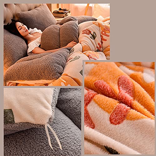 Pluizige Dekbed, Warm Dekbed Dikker Lam Kasjmier Deken Winter Zacht Warm Bed Dekbed Beddengoed Alle Seizoen Down Alternatief Voor Thuis Slaapkamer,I,200x230m(3kg) - Image 5
