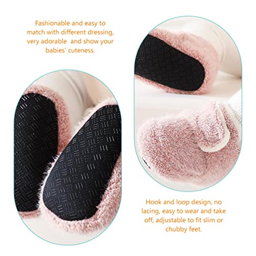 VALICLUD 1pair Boy Girl Shoes Non- Walking Sneakers Warm Breathable Soft-sole Booties for Months Hook and Closure Adorable Design for Boys and Girls3