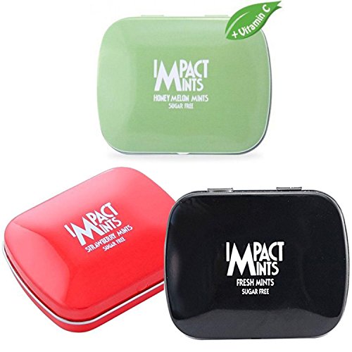 Image of IMPACT MINTS Products Mints Honey Melon,Strawberry & Fresh Flavors 14 Gram Each -Pack Of 3
