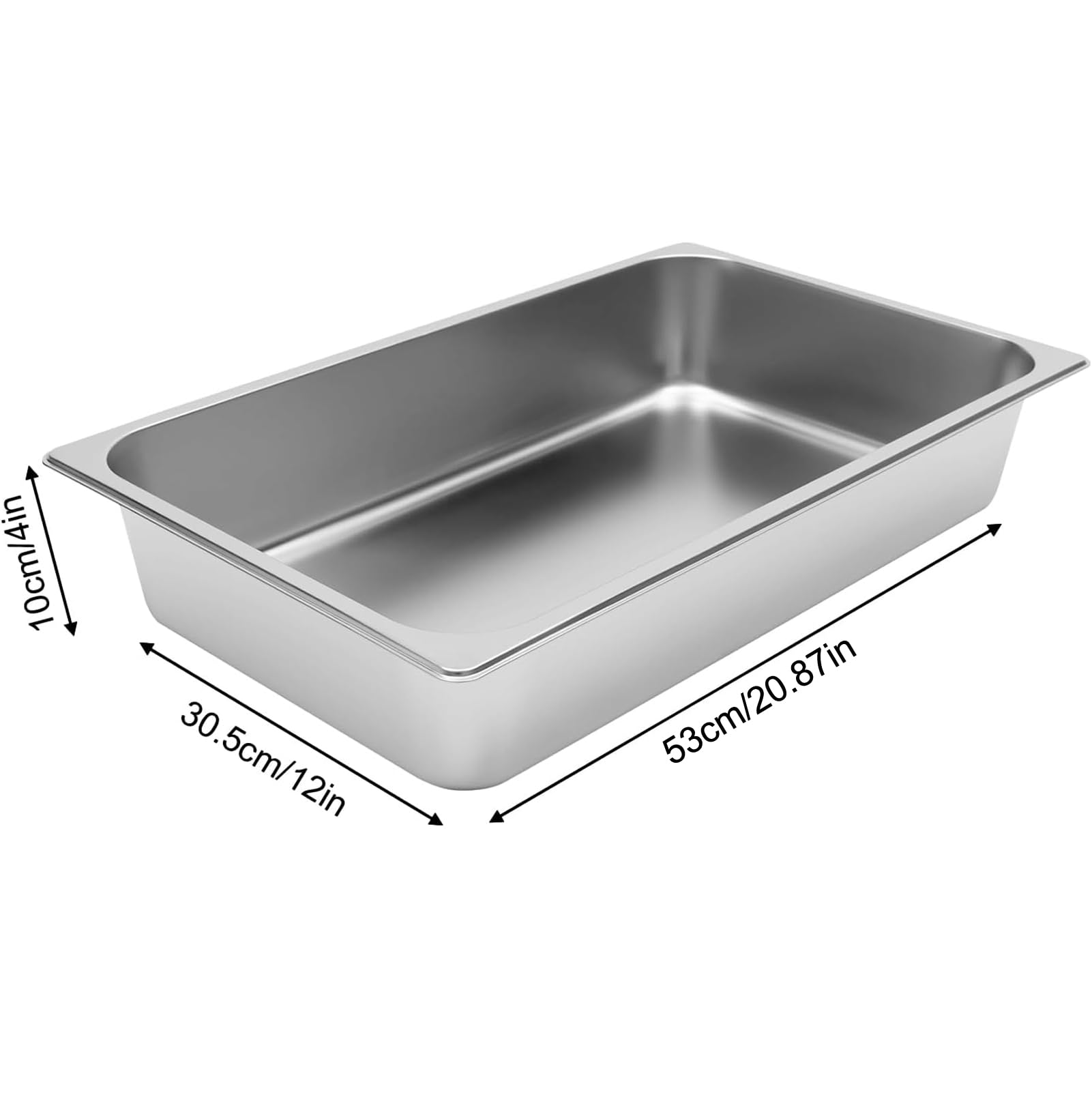 Juego de 4 recipientes para Calentar Alimentos, Adaptador para Platos de frotamiento para buffets de hoteles, Empresas de Catering, recepciones, entornos de autoservicio, restaurantes,Plata