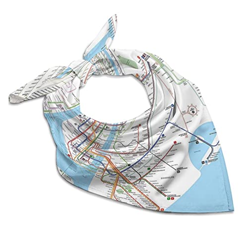 New York Subway Map Fashion Square Silk Like Scarves Wraps Headscarf Neck Hair Scarf Bundle Bag Decoration Accessories 18