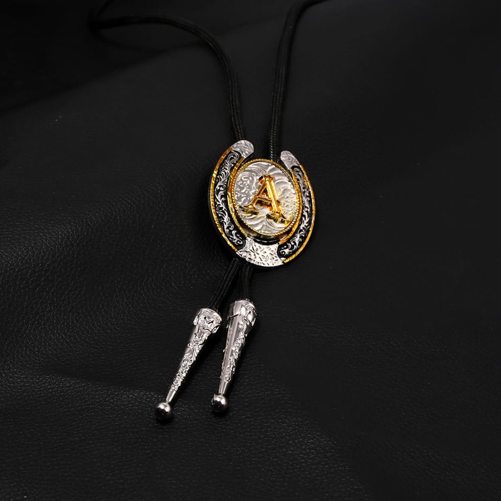 Cravatte da Cowboy, Collana Regolabile Corda di Similpelle con Ciondolo in Metallo