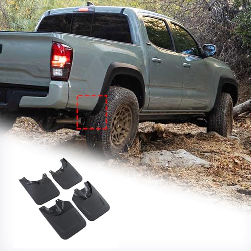 Image of Mud Flaps Splash Guards Mudguards Mudflaps Compatible with Toyota Tacoma 2016-2021,Front and Rear Side Splash Guards Replacement Set Accessories (22-23)