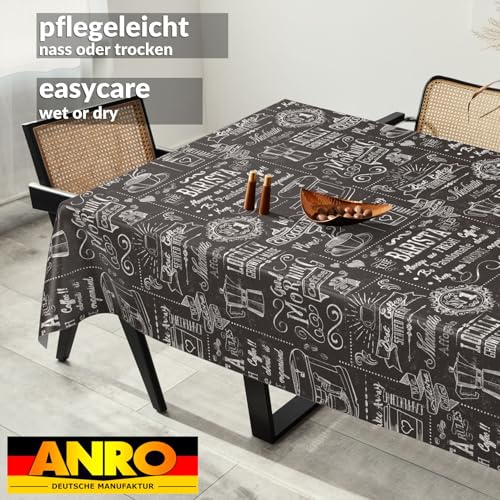 Toile cirée noire imperméable ANRO nappe de table extérieure lavable - 8