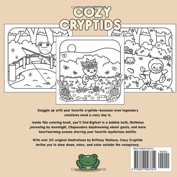 Cozy Cryptids Coloring Book: A Simple Coloring Book with a Wholesome Peek into the Secret Lives of Legendary Beasts - Image 2