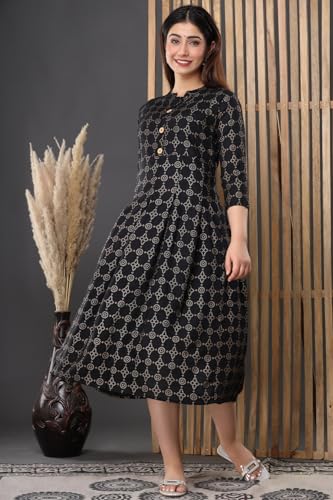 Image of Women's Floral Printed Cotton Maternity Dress Kurti with Feeding Zipper, Maternity Gown for Women, Feeding Dress, Maternity Kurti