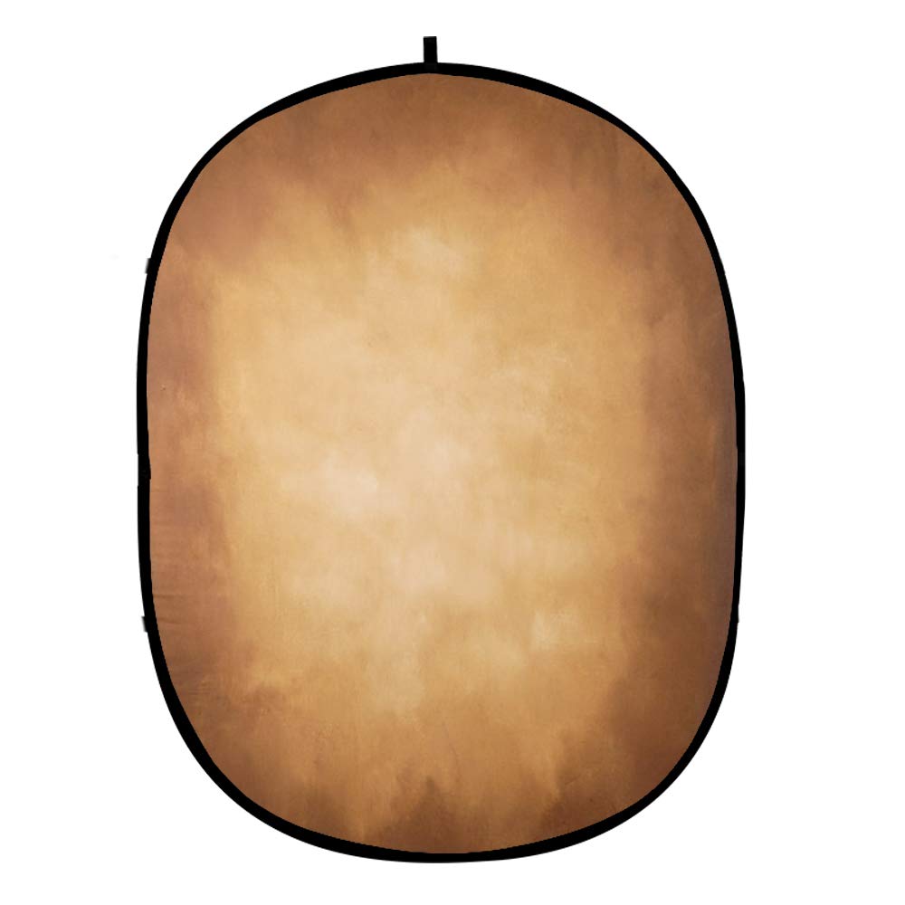 FOTOCREAT 5x6.5ft(1.5x2m) Double-Sided Collapsible Backgrounds Brown Backdrop Twist Flex Colapsable Photography Pop Out Background Panel