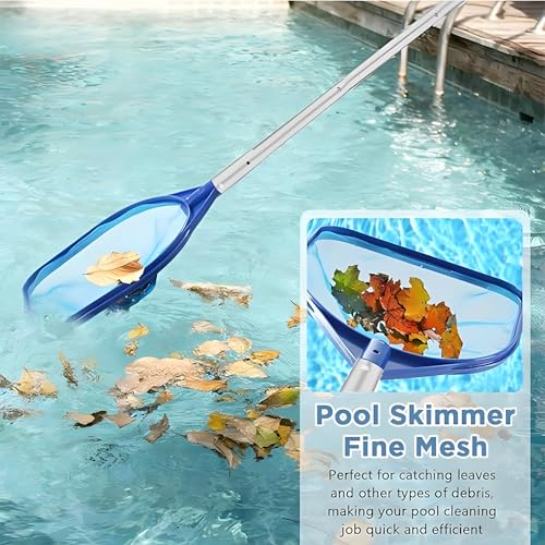 Anyingkai Pool Kescher mit Teleskopstange 187cm,Pool Sieb Kescher Fein für Whirlpool,Teichkescher Feinmaschig Algen,Poolnetz Feinmaschig,Pool Reinigungsset für Schwimmbad, Spas,Teich,Planschbecken
