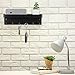 MyGift Wall Mounted Black Metal Key Rack for Wall Entryway with Mail Holder and Catchall Accessories Shelf