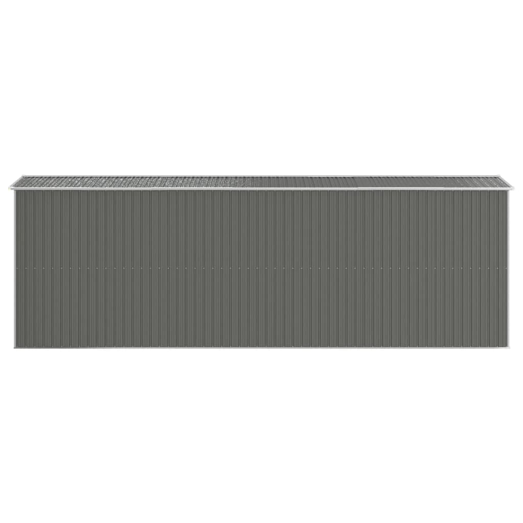 Gris clair 192 x 606 x 223 cm Abri à outils en acier galvanisé, grand rangement de jardin d'extérieur pour outils, accessoires de piscine, outils de jardin, auvent pour l'extérieur