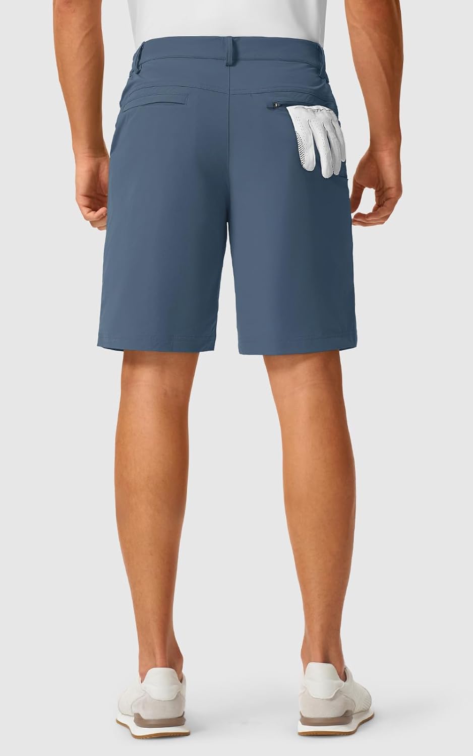 Rdruko Men's Stretch Golf Shorts 9" Quick Dry Lightweight Elastic Waist Waistband Flat Front Dress Shorts with 5 Pockets