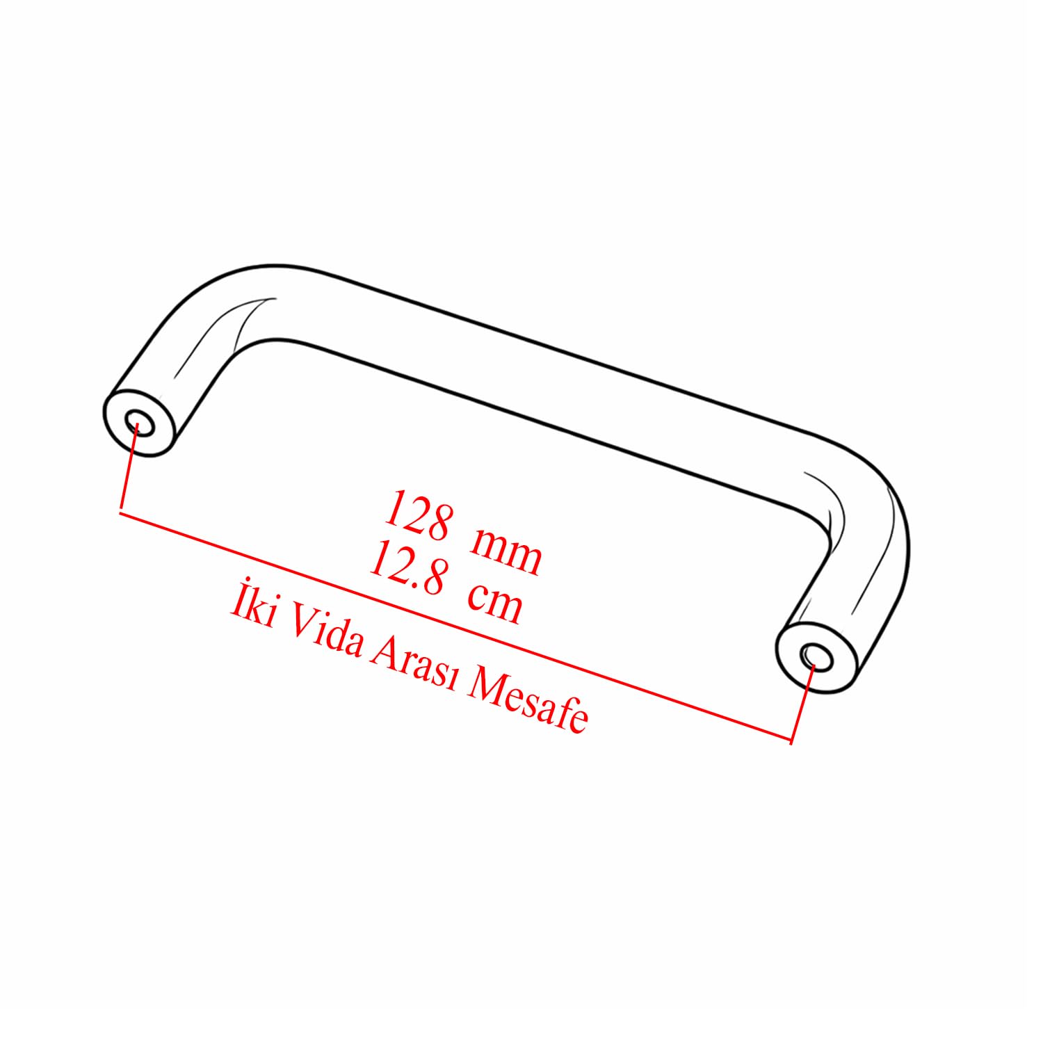 Özen Metal (128 mm - 12.8 cm) Saten Renk Mobilya Mutfak Çekmece Dolap Kapak Kulbu Kulpu Kulpları