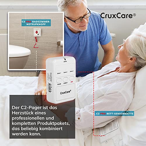 Hausnotruf CruxCare C2 für Senioren mit Notrufknopf und Empfänger
