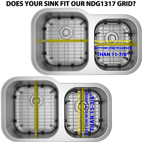 Serene Valley Sink Protector and Kitchen Sink Bottom Grid NDG1317, 304 Premium Stainless Steel, dim 11 7/8” x 15 3/8” - Thumbnail 4