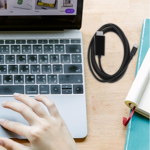 WOFASHPURET USB C Video Kabel 1,8m Tpu Kunststoff Bruchfest Adapterkabel für Tv und Laptop Typ C verbindungskabel für Videoübertragung Zuhause und Büro